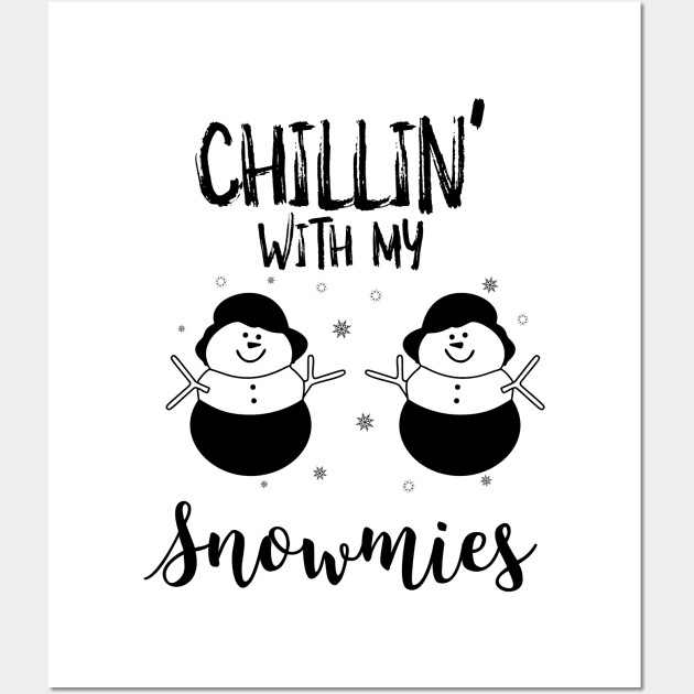 Chillin' with my Snowmies-Twin Snowmen Wall Art by MyVictory